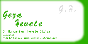 geza hevele business card